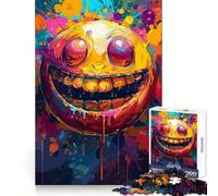 Puzzle coloré Smile Crazy Face de 1000 pièces pour Adolescents amélioration de la mémoire, détente et Divertissement, pièces de Collection aux découpes nettes 38x52cm