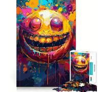 Puzzle coloré Smile Crazy Face de 1000 pièces pour Adolescents amélioration de la mémoire, détente et Divertissement, pièces de Collection aux découpes nettes 38x52cm