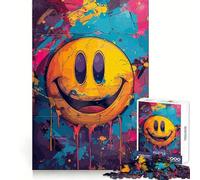 Puzzle coloré Smile Crazy Face pour Adultes, 1000 pièces, renforce la mémoire, apaise et Divertissement, Bords de qualité, Joli Cadeau 38x26cm