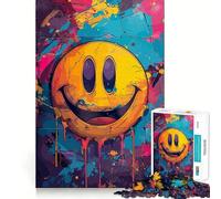 Puzzle coloré Smile Crazy Face pour Adultes, 1000 pièces, renforce la mémoire, apaise et Divertissement, Bords de qualité, Joli Cadeau 38x26cm