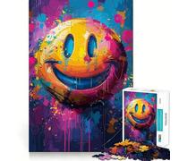 Puzzle coloré Visage Souriant pour Adultes, 1000 pièces, Jeu d'exercice Mental, Amusant à Partager, découpe de précision, Cadeau Unique 38x52cm