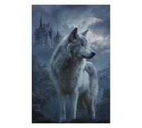 Puzzle Coloré Wolf Moon Castle Night pour Adultes, 1000 PCS