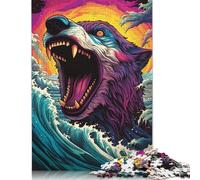 Puzzle coloré Wolf2, Puzzle rectangulaire en Carton 100% recyclé, de qualité supérieure, pour Femmes et Hommes, Cadeau Unique, 1 000 pièces (38 x 26 cm)