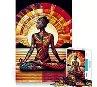 Puzzle coloré Yoga WPAP Pop Art pour Adolescents 1000 pièces,Jeu de réflexion Amusant,Connexion Fluide et captivante pour Passer Le Temps Libre (50x75cm)