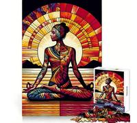 Puzzle coloré Yoga WPAP Pop Art pour Adolescents, 1000 pièces, pour stimuler la mémoire et se détendre, pour Noël (38x26cm)