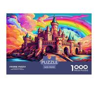 Puzzle Colorful Château avec 1000 Pièces pour Adultes,Arc-en-Ciel de Fantasy Un Jeu De Dexérité Très Difficile Puzzle Éducatif Aux Défis l'art De La Décoration Moderne 70x50cm/1000pcs