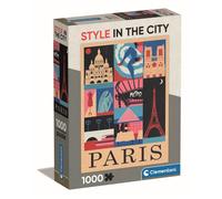 Clementoni Puzzle Style in the City Paris 1000 pièces pour adultes Fabriqué en Italie 39843