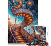 Puzzle Complexe Escalier orné vers Le Ciel pour Adultes, 1000 pièces, Jeu de logique Solide, Amusant et Facile à réaliser, découpe de précision, Cadeau de Noël (38x26cm)