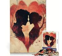 Puzzle Complexe Silhouette Couple en Cœur pour Adultes, 1000 pièces, Jeu de logique, Lien Familial, découpe de précision, Surprise chaleureuse 38x26cm