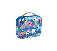 Janod - Puzzle Concert Rock Licornes - Puzzle 24 Pièces en Carton FSC - Développe Patience et Concentration - Fabriqué en France - Puzzle Enfant dès 3 Ans,J02544, Bleu