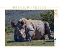 Puzzle · Contact visuel avec Un rhinocéros à museau Large Quelque Part en | Afrique du Sud · on ne dévoilera pas l'endroit exact · 1000 pièces · Format assemblé 64 × 48 cm · CALVENDO Puzzle