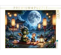 Puzzle · Conte au Clair de Lune dans Le Jardin du Silence | L'heure du thé sous les étoiles avec un ami dragon · 2000 pièces · Format assemblé 90 × 67 cm · CALVENDO Puzzle