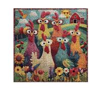Puzzle Coq | Casse-Tête Coloré avec Un Coq et des Tournesols,Jeu de Puzzle | pour Les Débutants, Les Soirées Jeux, Les Amateurs d'art et la Décoration Murale