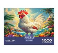 Puzzle Coq Qui Compte 1000 Pièces pour Adultes,Scène Tropicale colorée Un Jeu De Dexérité Très Difficile Puzzle Éducatif l'art De La Décoration Moderne 70x50cm/1000pcs
