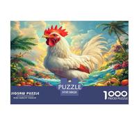 Puzzle Coq Qui Compte 1000 Pièces pour Adultes,Scène Tropicale colorée Un Jeu De Dexérité Très Difficile Puzzle Éducatif l'art De La Décoration Moderne 38x26cm/1000pcs