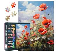 Puzzle coquelicots 1000 pièces, puzzle stimulant avec fleurs fleuries