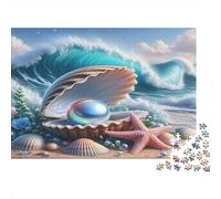 Puzzle Coquillage et Perle 1000 pièces 38x26cm Papier recy dultes Puzzle Beauté Côtière Défi Difficile Stimulant Stimule réflexion cérébrale Idée Cadeau exceptionnelle