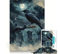 Puzzle Corbeau au Cimetière pour Adultes 1000 Pièces Stimule la Mémoire Jeu de Groupe Modèle Assemblage Surprise de Noël (38x26cm)