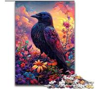 Puzzle Corbeaux et Fleurs 1000 pièces pour Adolescents, Jouets addictifs pour la décoration de la Maison (26x38cm)