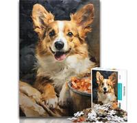 Puzzle Corgi 1000 pièces pour Adolescents, Anti-Stress, défi Difficile, renforce l'amour Entre Couples 50x75cm