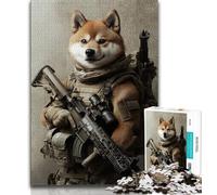 Puzzle Corgi Forces spéciales 1000 pièces pour Adultes, Jouets éducatifs et Anti-Stress, idéal pour la décoration de Bureau (75x50cm)