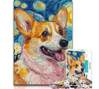Puzzle Corgi sous Le Ciel Nocturne 1000 pièces pour Adolescents, Jeu éducatif, Jouet, décoration d'intérieur Unique, Cadeaux 38x26cm