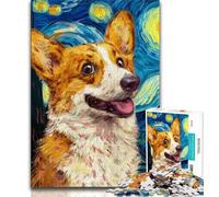 Puzzle Corgi sous Le Ciel Nocturne 1000 pièces pour Adultes, Cadeau d'anniversaire Amusant et Humoristique, Cadeaux, décoration Murale (75x50cm)