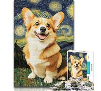 Puzzle Corgi sous Le Ciel Nocturne pour Adolescents, 1000 pièces, Chaque pièce est Unique - Jeu Familial Stimulant et Amusant (38x26cm)