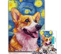 Puzzle Corgi sous Le Ciel Nocturne pour Adolescents, 1000 pièces, Jeu éducatif, Jouet de défi, décoration Murale, Cadeaux d'anniversaire et de Noël Uniques (38x26cm)