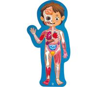 Hape Puzzle Enfant 4 Ans Corps Humain 60 Pièces en Bois, 1 m de Long - Puzzle Mon Corps - Jeu Apprentissage du Corps Humain et des Organes avec des Éléments en 3D - Poster Fun Facts Inclus