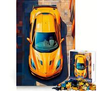Puzzle Corvette Jaune Vue de Dessus, 1000 pièces, pour Adolescents, stimule la mémoire, Divertissement Occasionnel, découpe de qualité, Cadeau d'anniversaire (50x75cm)