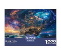 Puzzle Cosmic Bateau à Voile avec 1000 Pièces pour Adultes,Space Aventure Maritime Un Jeu De Dexérité Très Difficile Puzzle Éducatif Aux Défis l'art De La Décoration Moderne 38x26cm/1000pcs