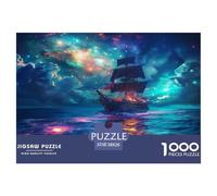 Puzzle Cosmic Bateau à Voile De 1000 Pièces pour Adultes,Space Aventure Maritime Un Jeu De Dexérité Très Difficile Puzzle Éducatif avec des Défis l'art De La Décoration Moderne 38x26cm/1000pcs
