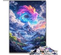 Puzzle Cosmic Snow Mountain 1000 pièces pour Adultes, Anti-Stress, Vacances à la Maison, avec Affiche et fiche de Questions-réponses Assorties (26x38cm)