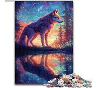Puzzle Cosmic Wolf 1000 pièces, Jeu éducatif et décompressant pour Anniversaire et Noël (50x75cm)