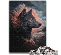 Puzzle Cosmic Wolf 1000 pièces pour Adolescents, Cadeau Amusant pour Les Vacances à la Maison, Anti-Stress, 50x75cm