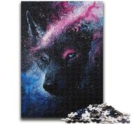 Puzzle Cosmic Wolf 1000 pièces pour Adolescents et Adultes, Anti-Stress, défi Difficile, idéal pour la décoration de Bureau (38x26cm)