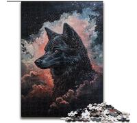 Puzzle Cosmic Wolf 1000 pièces pour Adultes, à partir de 14 Ans, Jeu de Noël Anti-Stress pour Femmes (26x38cm)