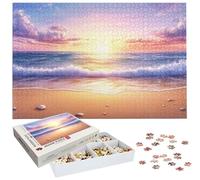 Puzzle Coucher de Soleil 1000 Pièces Adultes, Puzzle 1000 Pièces pour Adultes et Enfants à Partir de 14 Ans, Plage Puzzles Bois de Qualité Supérieure avec Une Boîte d'emballage ExquiseCadeau H-538