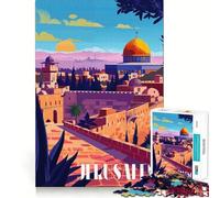Puzzle Coucher de Soleil à Jérusalem 1000 pièces pour Adolescents, Jouet Intelligent, Passe-Temps à la Maison, découpe précise, Cadeau attentionné 38x52cm