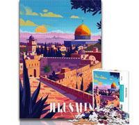 Puzzle Coucher de Soleil à Jérusalem pour Adultes et Adolescents, 1 000 pièces, Jeu Familial Anti-Stress, défi Difficile, Superbes Cadeaux et Jouets 50x75cm