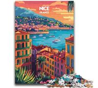 Puzzle Coucher de Soleil à Nice pour Adultes, 1 000 pièces, Jeu éducatif, idéal comme Cadeau pour Toute la Famille (38x52cm)