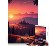 Puzzle Coucher de Soleil en Toscane pour Adultes 1000 pièces Développe l'esprit d'analyse Loisirs et détente Idée Cadeau de Saison (38x52cm)