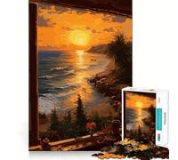Puzzle Coucher de Soleil sur l'océan 1000 pièces pour Adultes, Jeu cognitif, Moment de Partage et de complicité, Motif à Assembler, Cadeau de Noël (38x52cm)