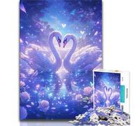Puzzle Couple de cygnes 1000 pièces pour Adultes et Adolescents, Chaque pièce est Unique - Jeu Familial Stimulant et Amusant (50x75cm)