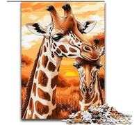 Puzzle Couple de girafes pour Adolescents, 1000 pièces, Cadeau Amusant pour Les Vacances à la Maison, Anti-Stress (50x75cm)