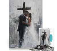 Puzzle Couple de mariés sous Une Croix pour Adolescents 1000 pièces Jeu Stimulant l'esprit Assemblage Solide et sécurisé Activité de Partage en Famille (50x75cm)
