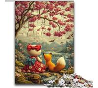 Puzzle Couple de Renards pour Adultes 2000 Pièces, Jeu de Famille Stimulant avec Affiche et Fiche de Trivia (70x100cm)