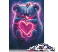 Puzzle Couple Koala Amoureux pour Adolescents 1000 Pièces Puzzle Cadeaux de Noël Casse-têtes pour Adultes 1000pcs (38x26cm)