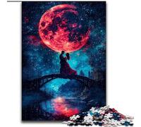 Puzzle Couple sous la Lune 1000 pièces pour Adultes, Jeux en Famille, activités à la Maison, Cadeau d'anniversaire, Cadeau de Voyage (26x38cm)